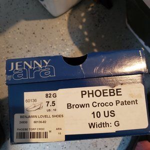 Jenny by Ara Phoebe Brown Croc Size 10 Loafer